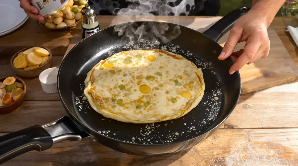 « Je la fais chaque mars » : cette crêpe salée aux poireaux cache une pointe de fromage qui la rend irrésistible !